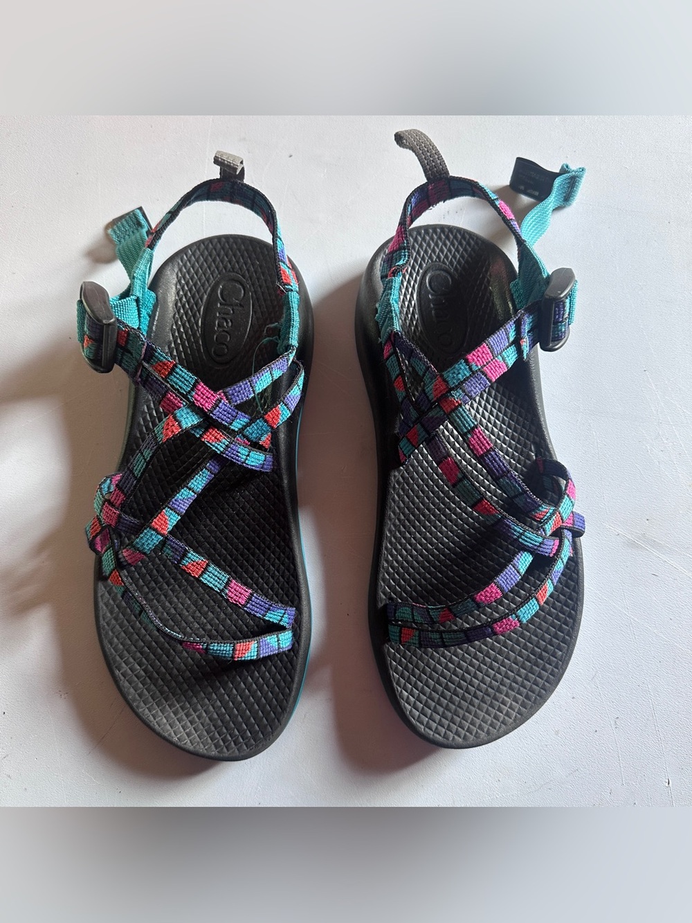 Chaco Womens ZX1 Ecotread Sandals Size 5 Multicolor Geometric Strap outdoors
